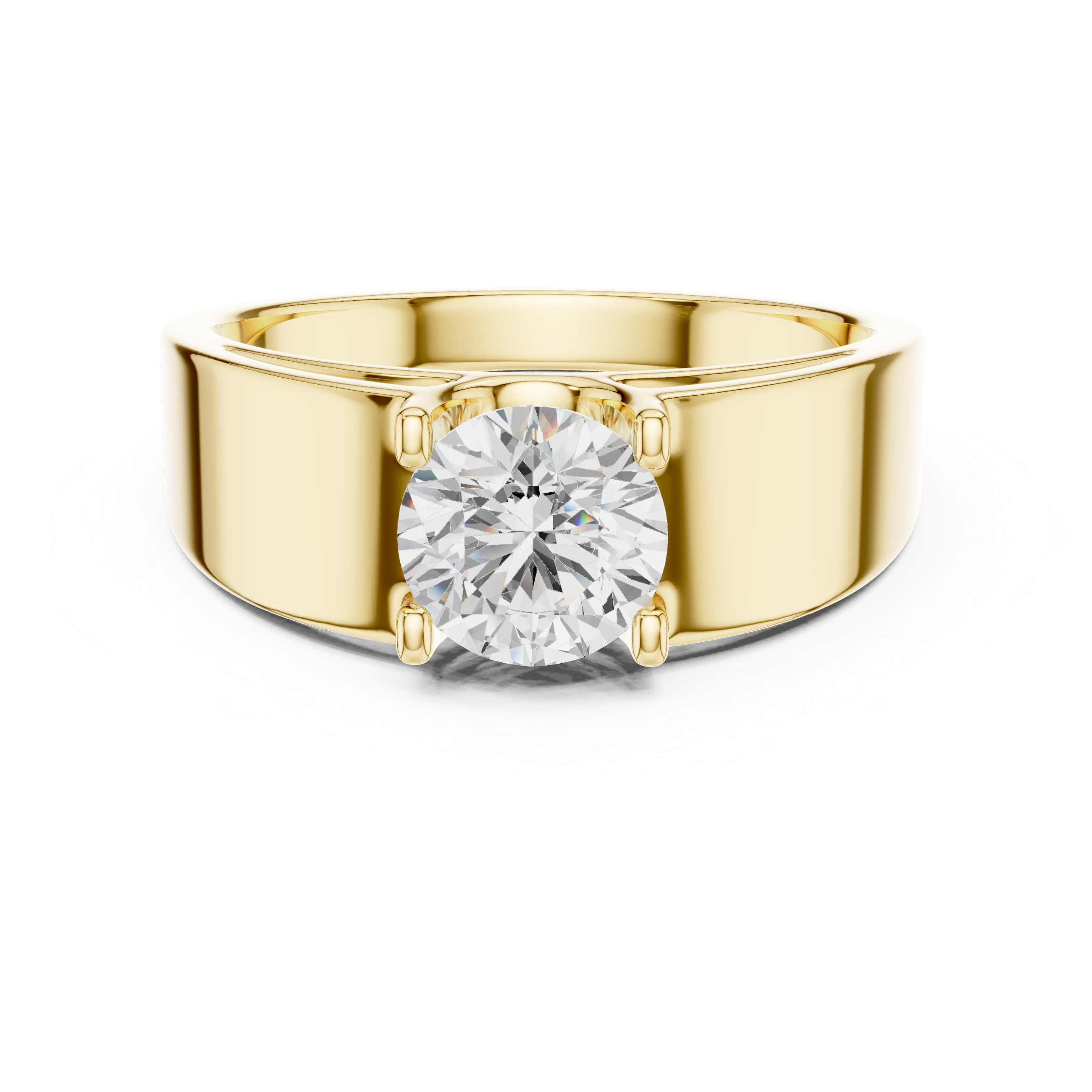 Modern Bold Solitaire Ring