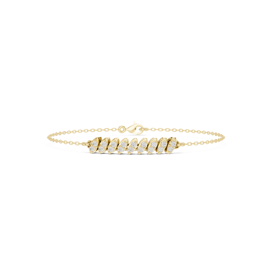The Diagonal Leaflet Diamond Line Bracelet