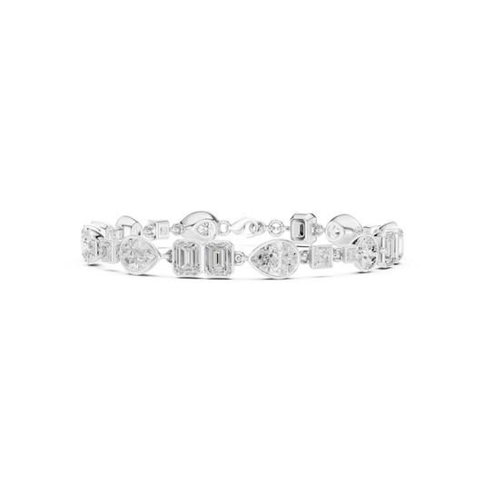 Multi-Cut Bezel-Set Fancy Shape Link Bracelet