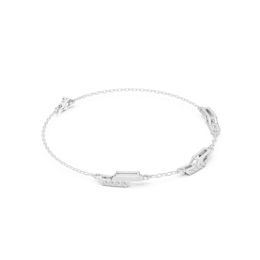The Minimalist Contour Diamond Chain Bracelet