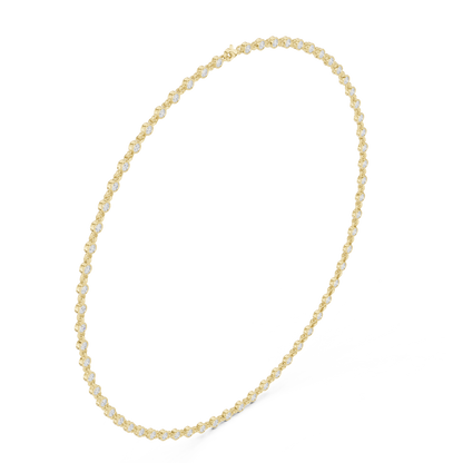 Bezel-Set Station Diamond Tennis Chain Necklace