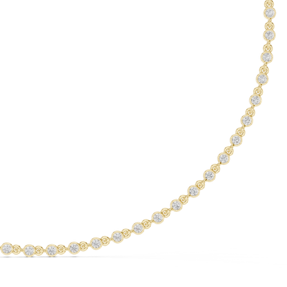 Bezel-Set Station Diamond Tennis Chain Necklace