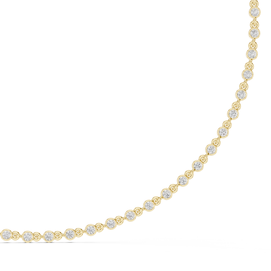 Bezel-Set Station Diamond Tennis Chain Necklace