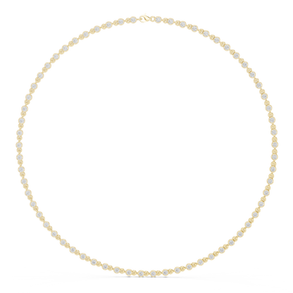 Bezel-Set Station Diamond Tennis Chain Necklace