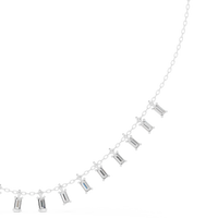 Cascading Baguette Diamond Fringe Necklace