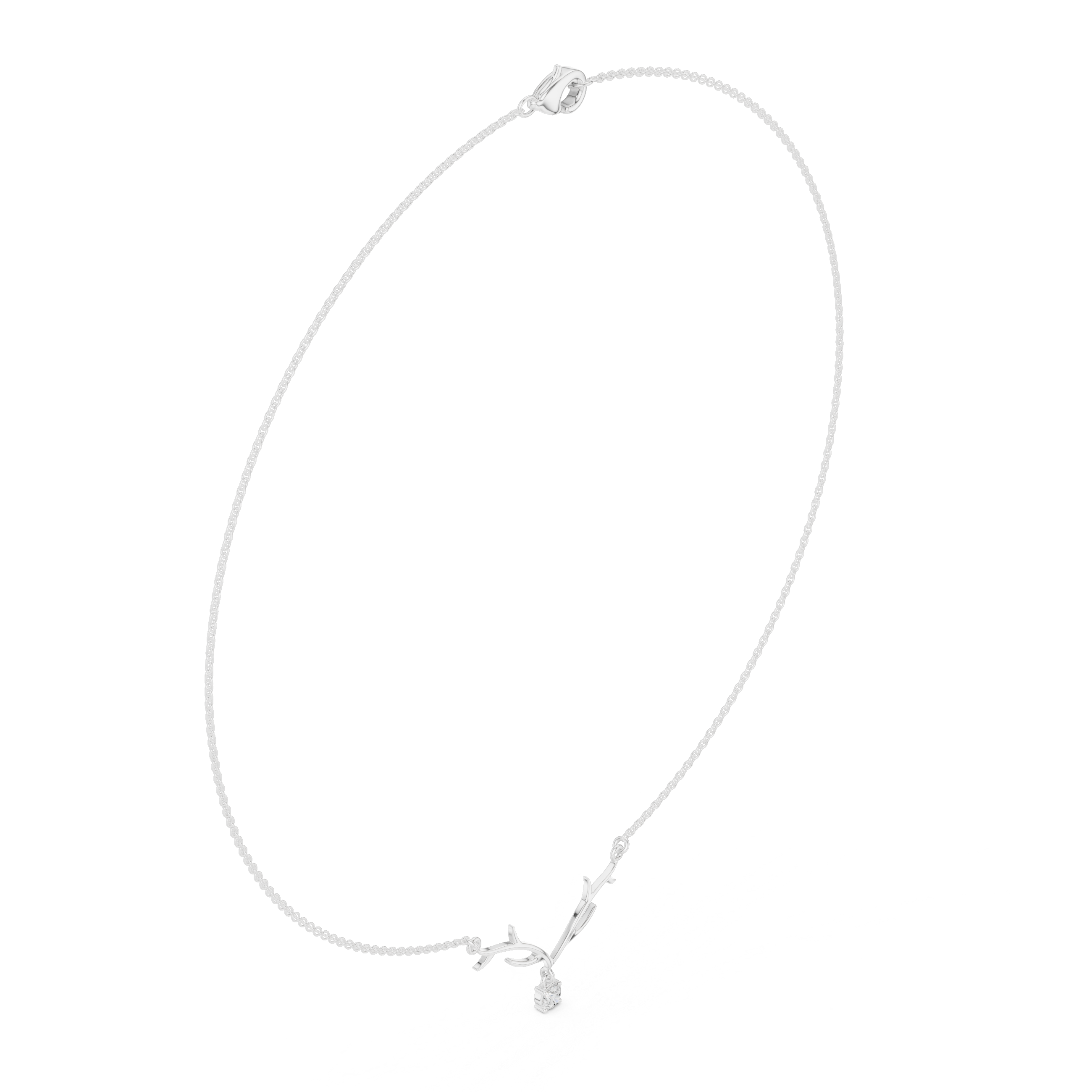 The Woodland Stag Solitaire Diamond Necklace