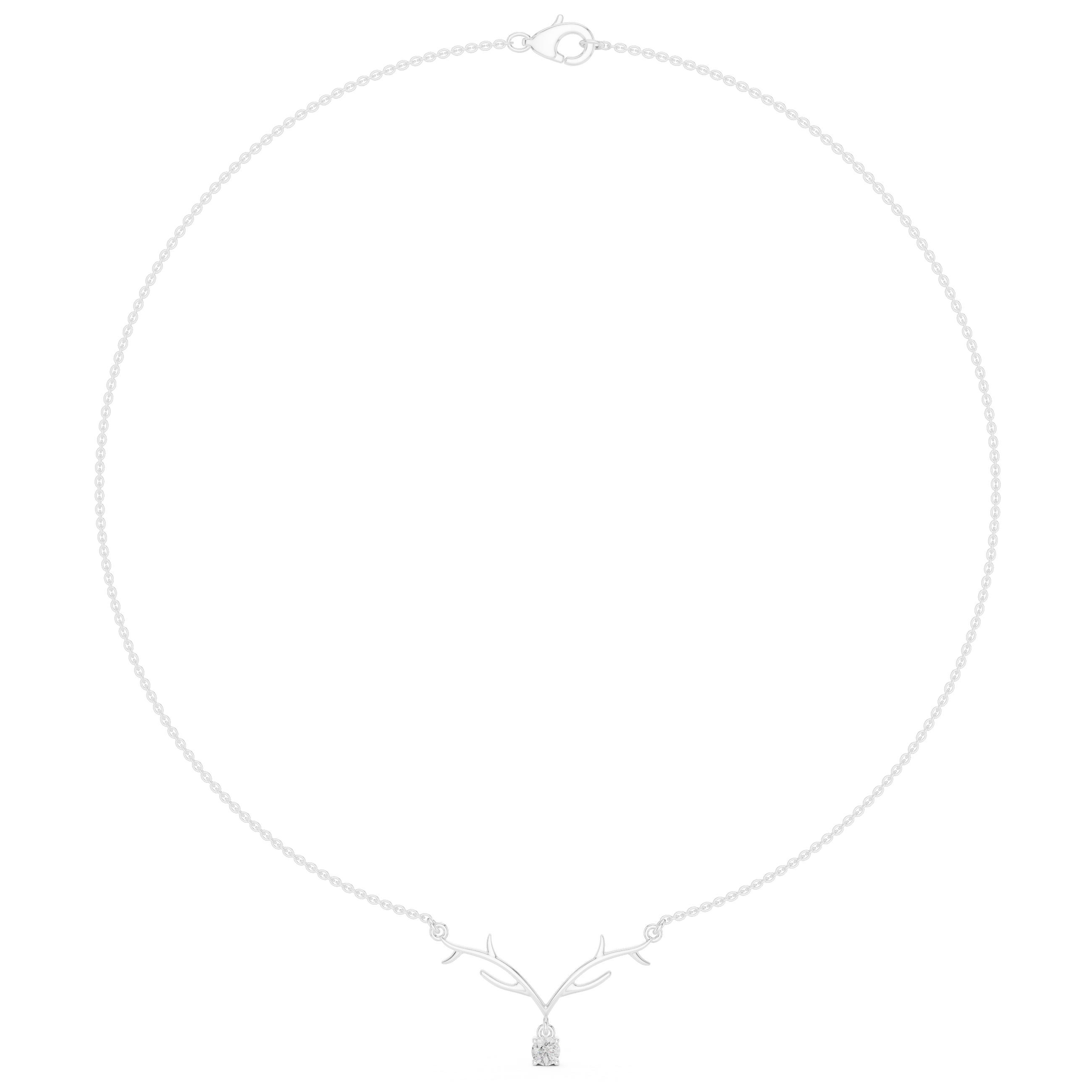 The Woodland Stag Solitaire Diamond Necklace