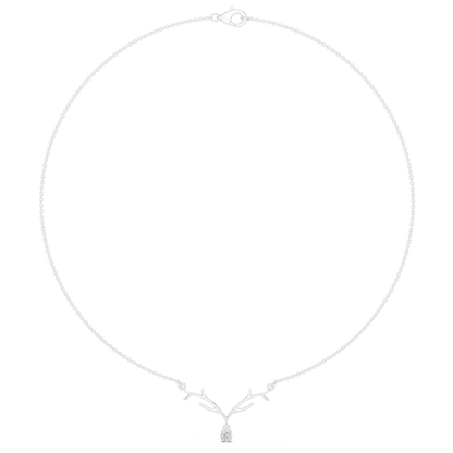 The Woodland Stag Solitaire Diamond Necklace