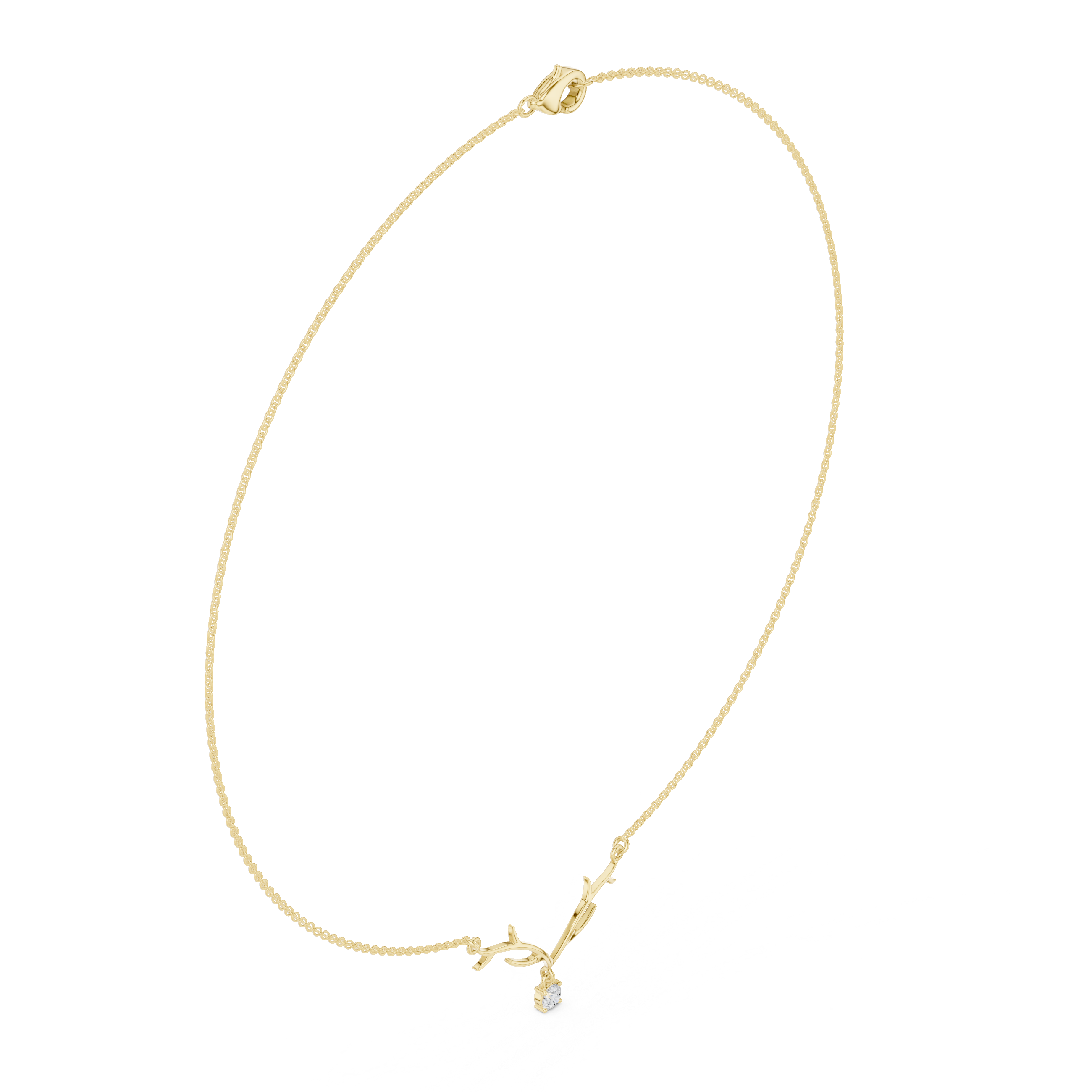 The Woodland Stag Solitaire Diamond Necklace