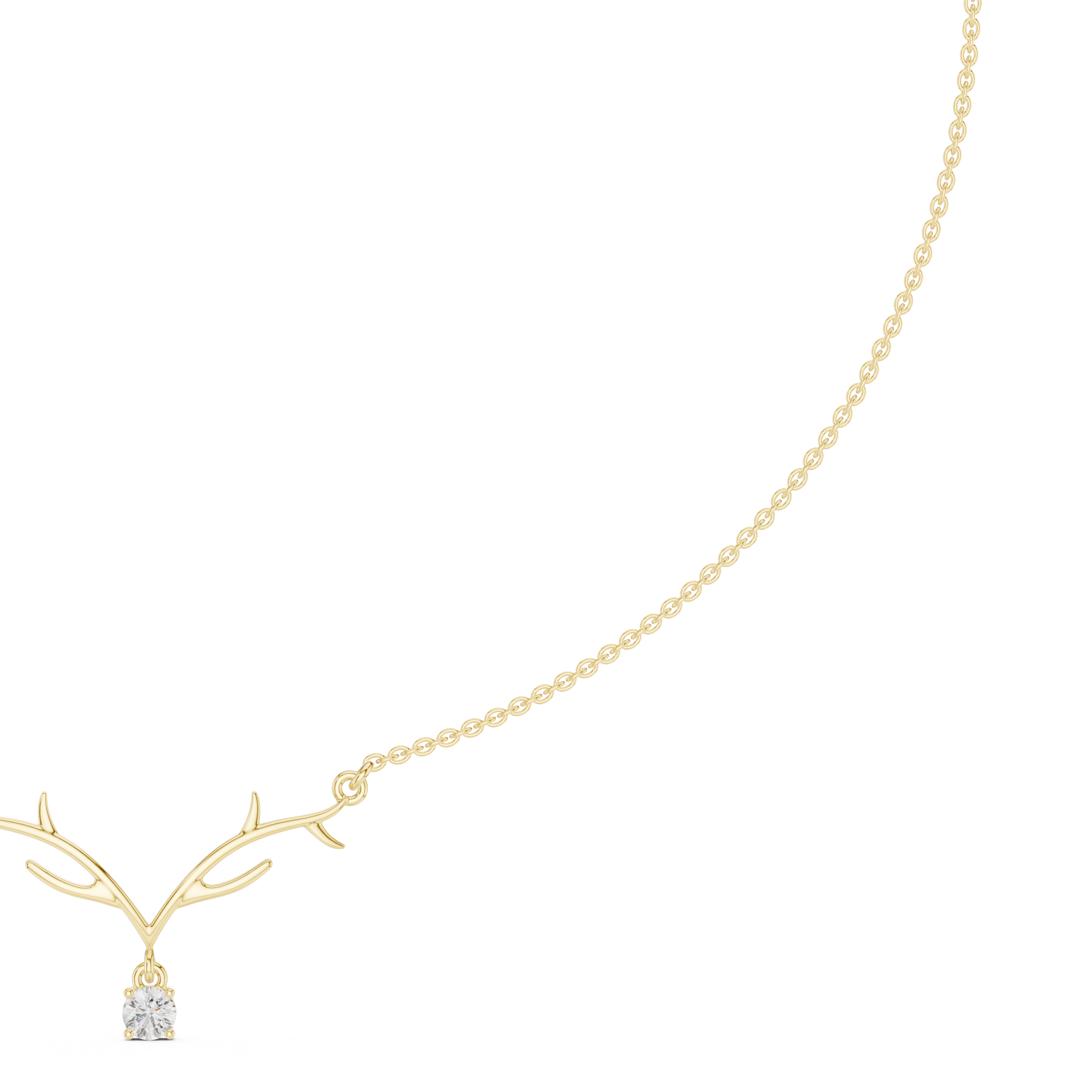 The Woodland Stag Solitaire Diamond Necklace