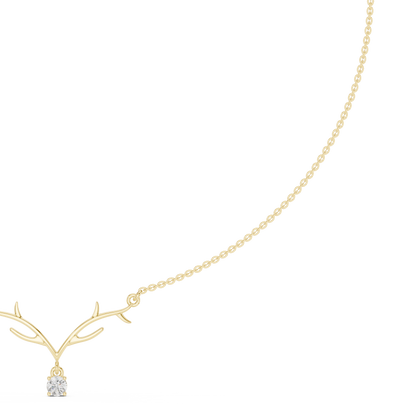 The Woodland Stag Solitaire Diamond Necklace