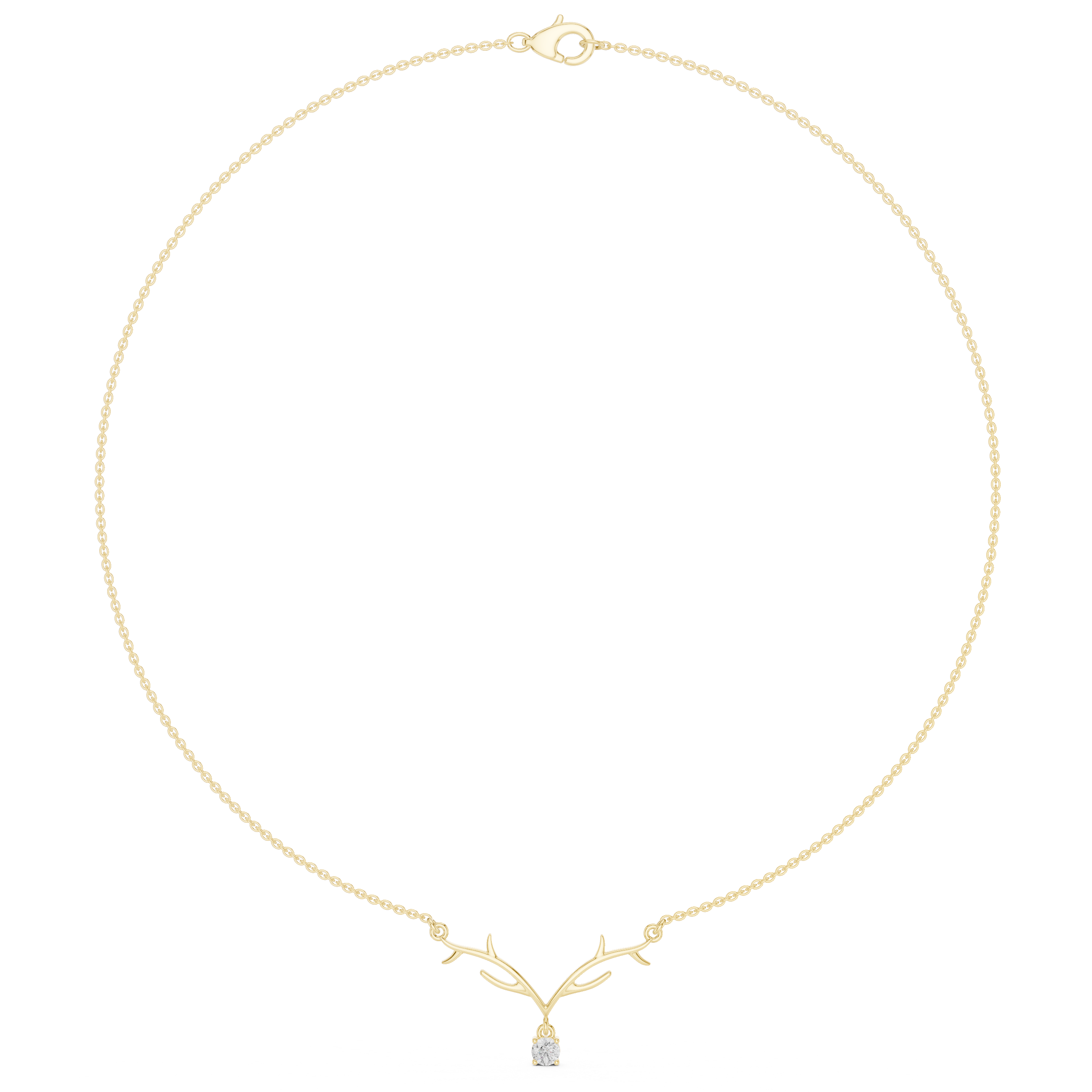 The Woodland Stag Solitaire Diamond Necklace