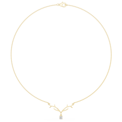 The Woodland Stag Solitaire Diamond Necklace