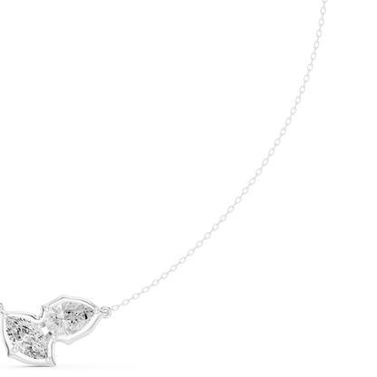 The Toi et Moi Pear and Marquise Bezel Necklace