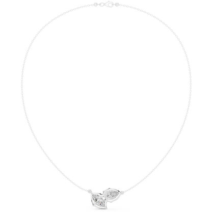 The Toi et Moi Pear and Marquise Bezel Necklace