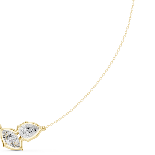 The Toi et Moi Pear and Marquise Bezel Necklace