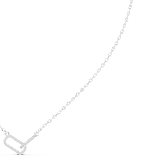 Intertwined Oval Link  Diamond  Pendant