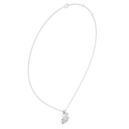 Bezel Round & Marquise Dual Stone Fixed Pendant