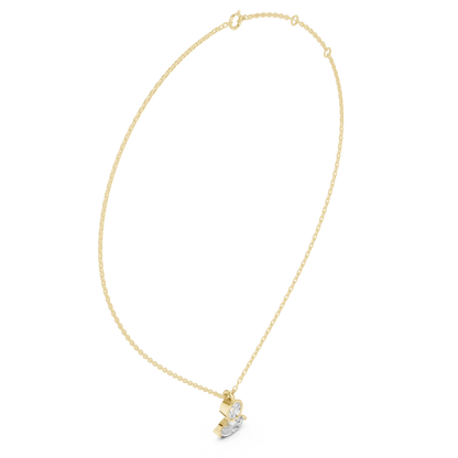 Bezel Round & Marquise Dual Stone Fixed Pendant