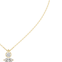 Bezel Round & Marquise Dual Stone Fixed Pendant