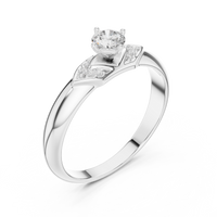 Chevron Round Cut Solitaire Ring