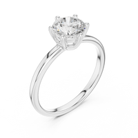 Elegant Crown Set Round Brilliant Solitaire Ring