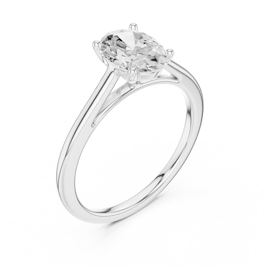 Solitaire Oval Cut Engagement Ring