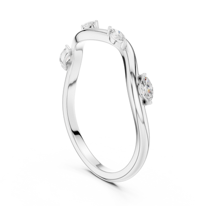 Wave Marquise Accent Stacking Band