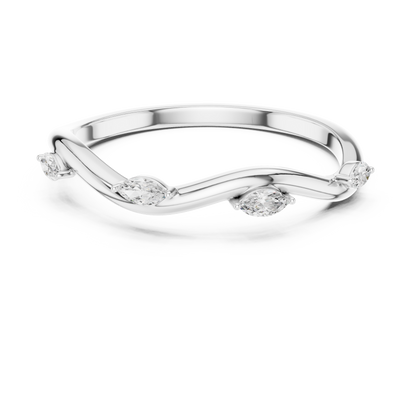 Wave Marquise Accent Stacking Band