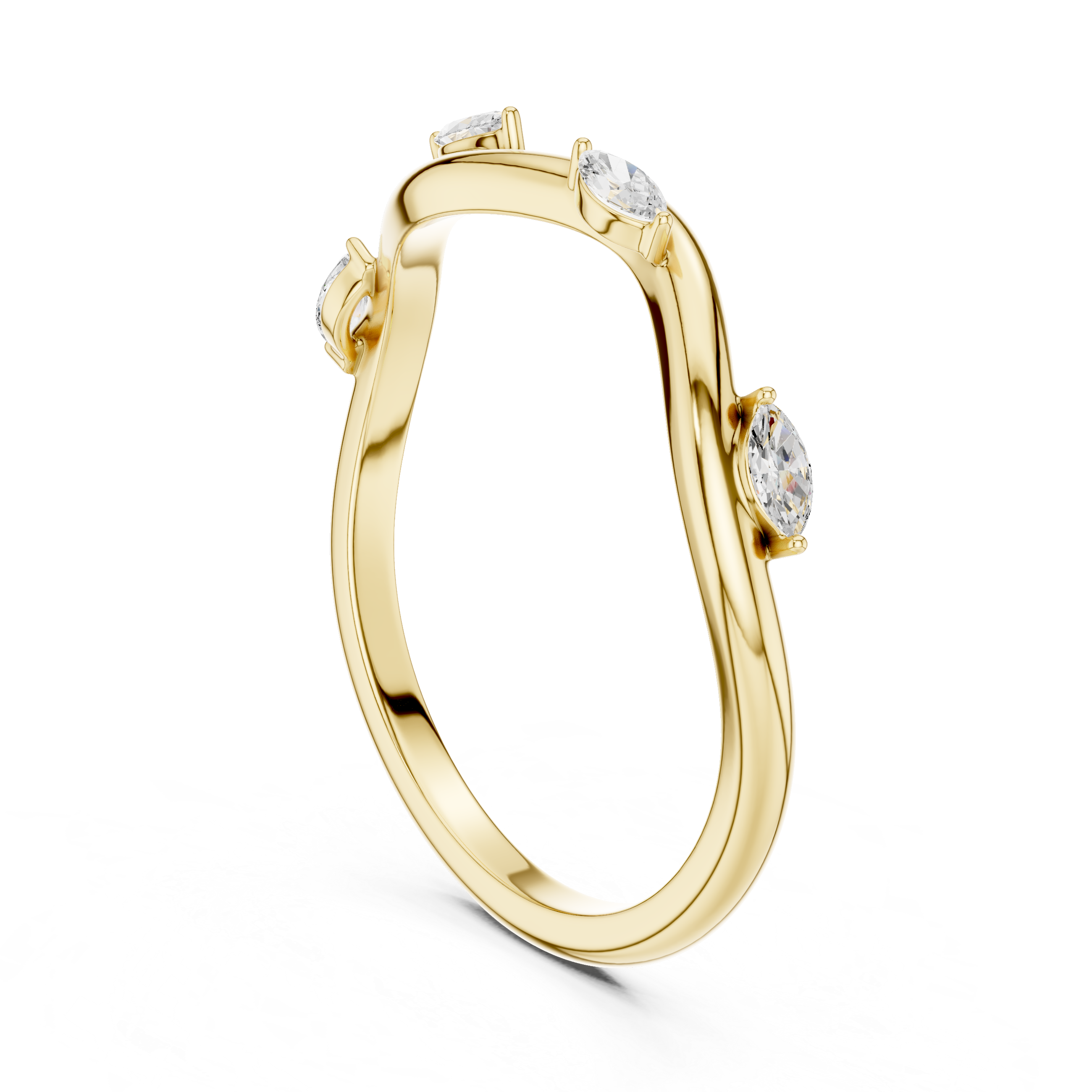 Wave Marquise Accent Stacking Band