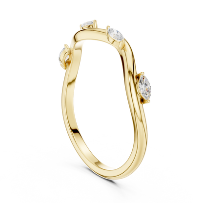 Wave Marquise Accent Stacking Band