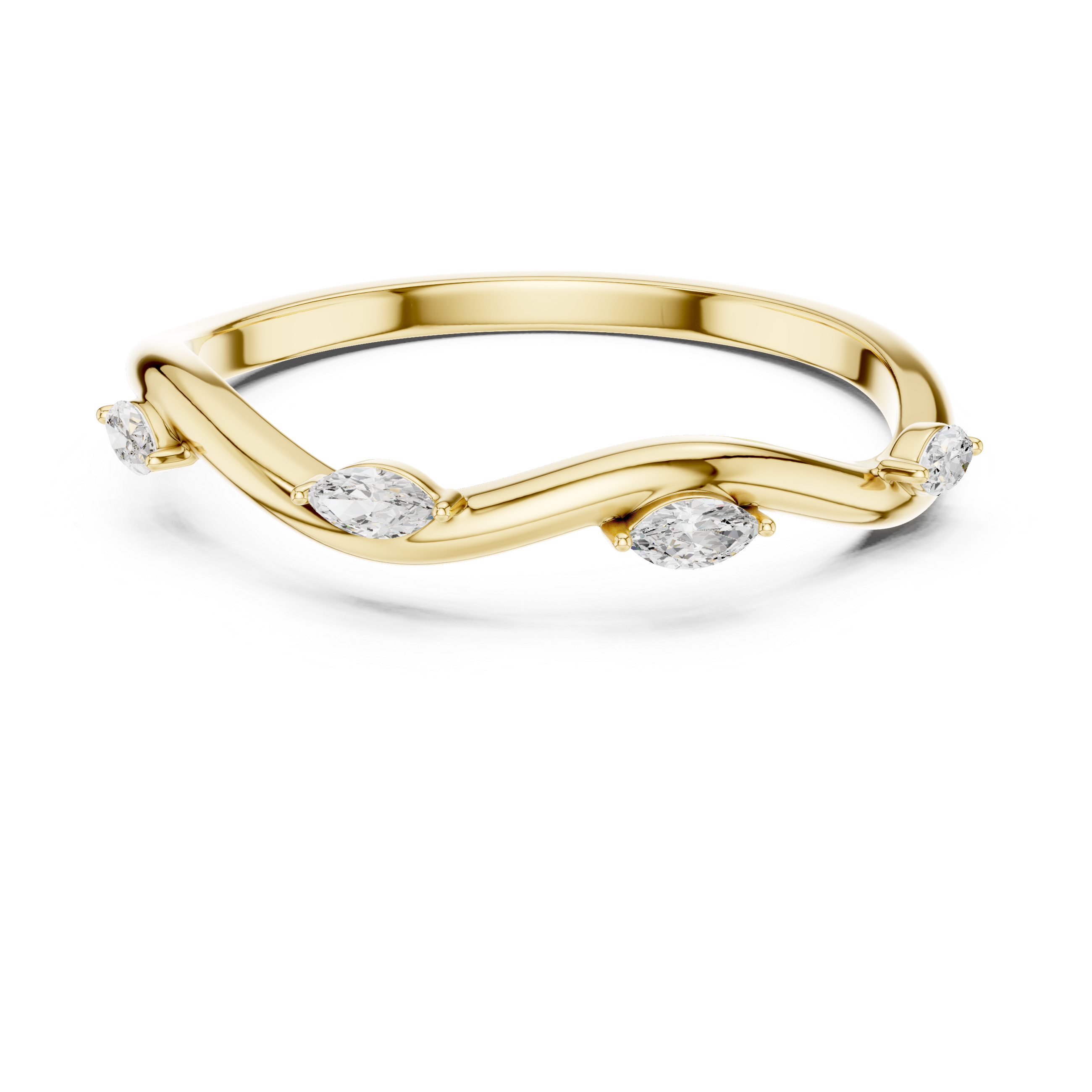 Wave Marquise Accent Stacking Band