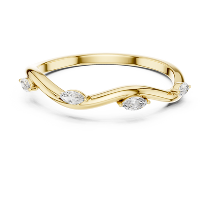 Wave Marquise Accent Stacking Band