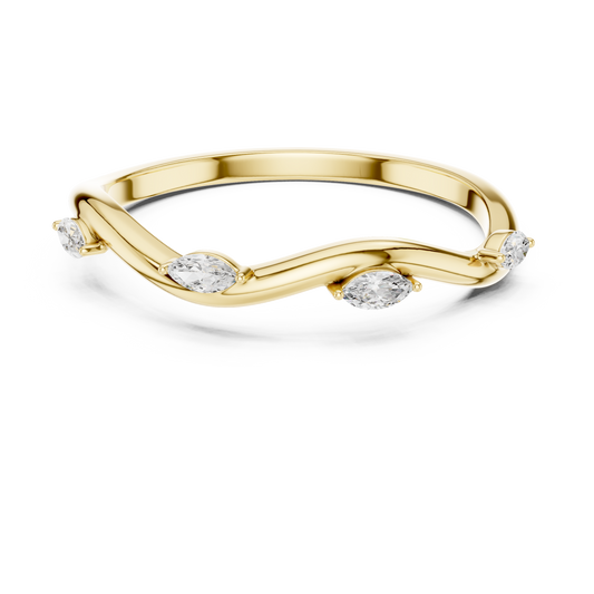 Wave Marquise Accent Stacking Band