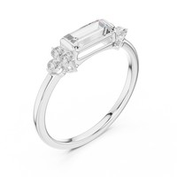 Baguette Cut Ring with Cluster Accents