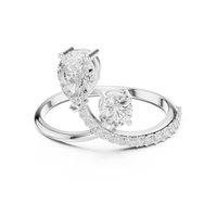 Pear & Round Cut Bypass Double Ring