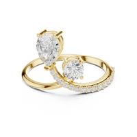 Pear & Round Cut Bypass Double Ring
