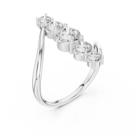 Vertical Graduated 5-Stone Bypass Ring
