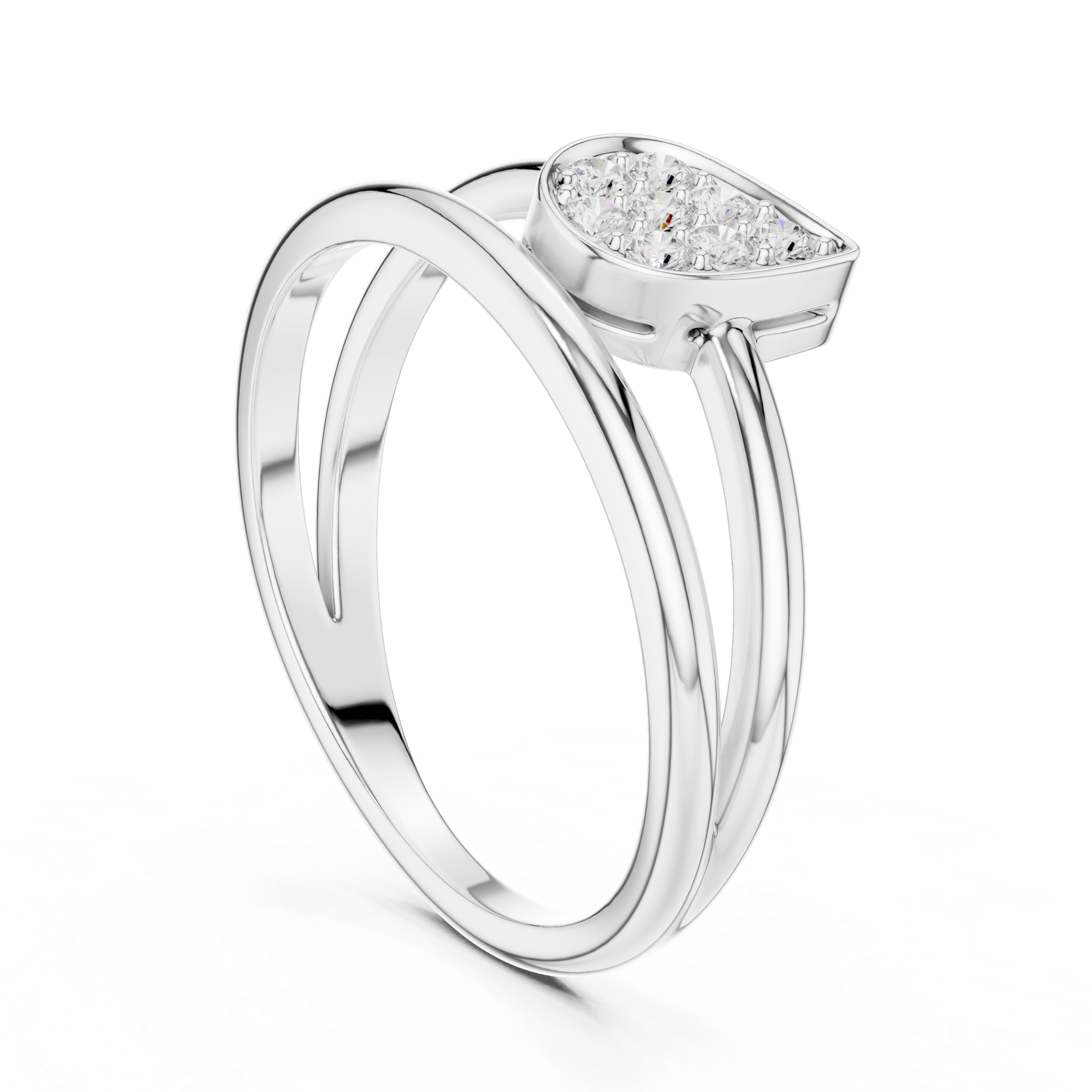 Pear Cluster Double Band Ring