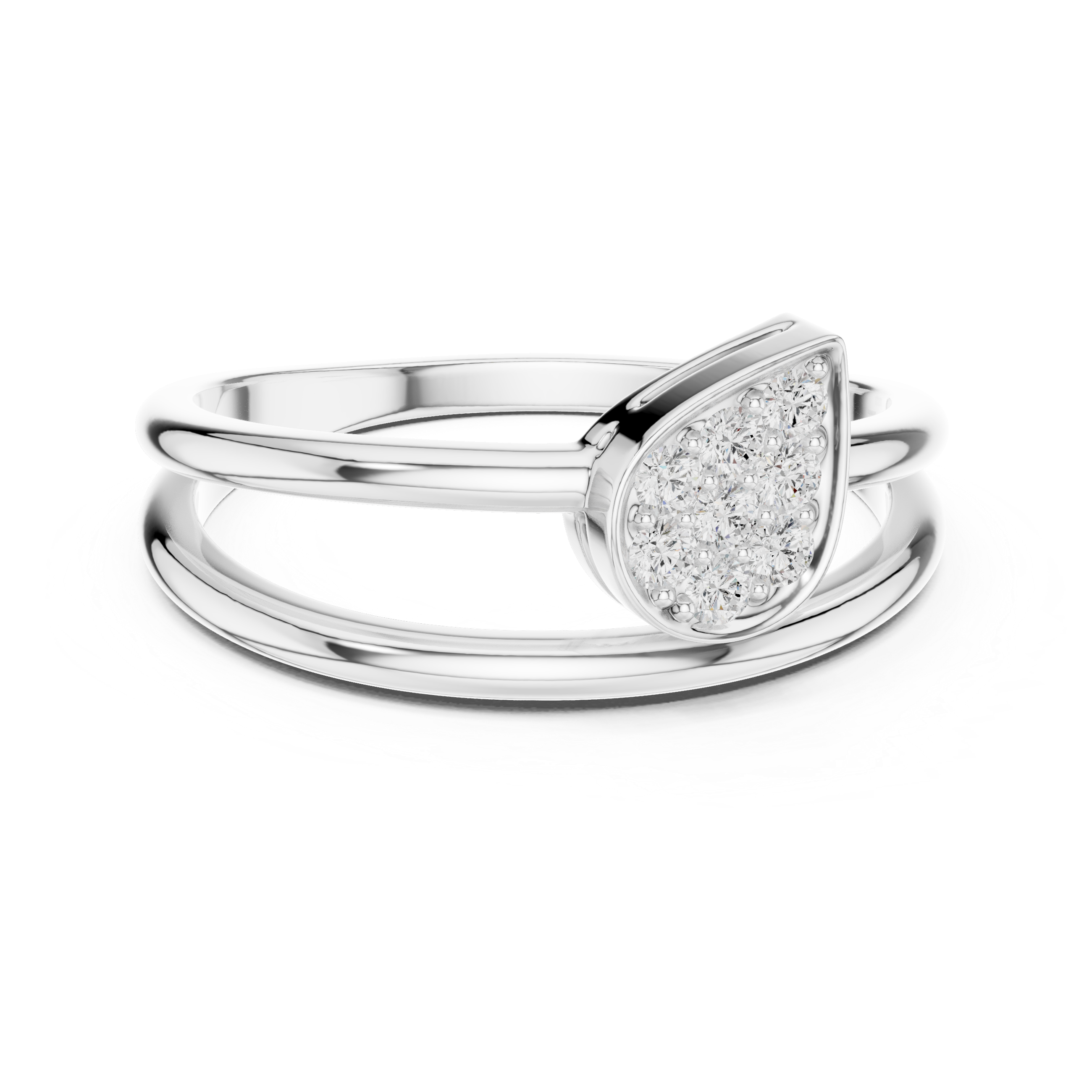 Pear Cluster Double Band Ring