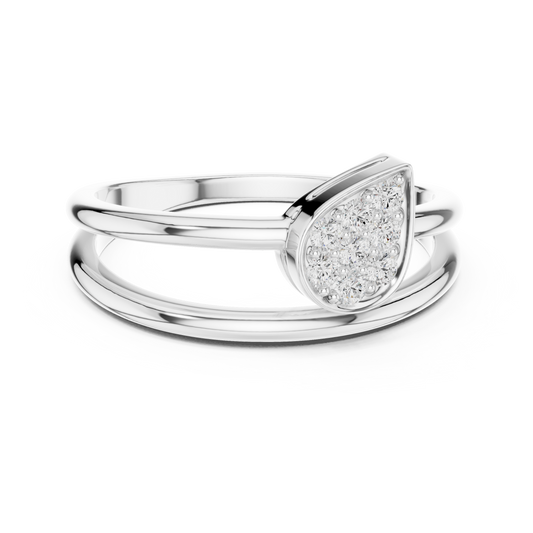 Pear Cluster Double Band Ring