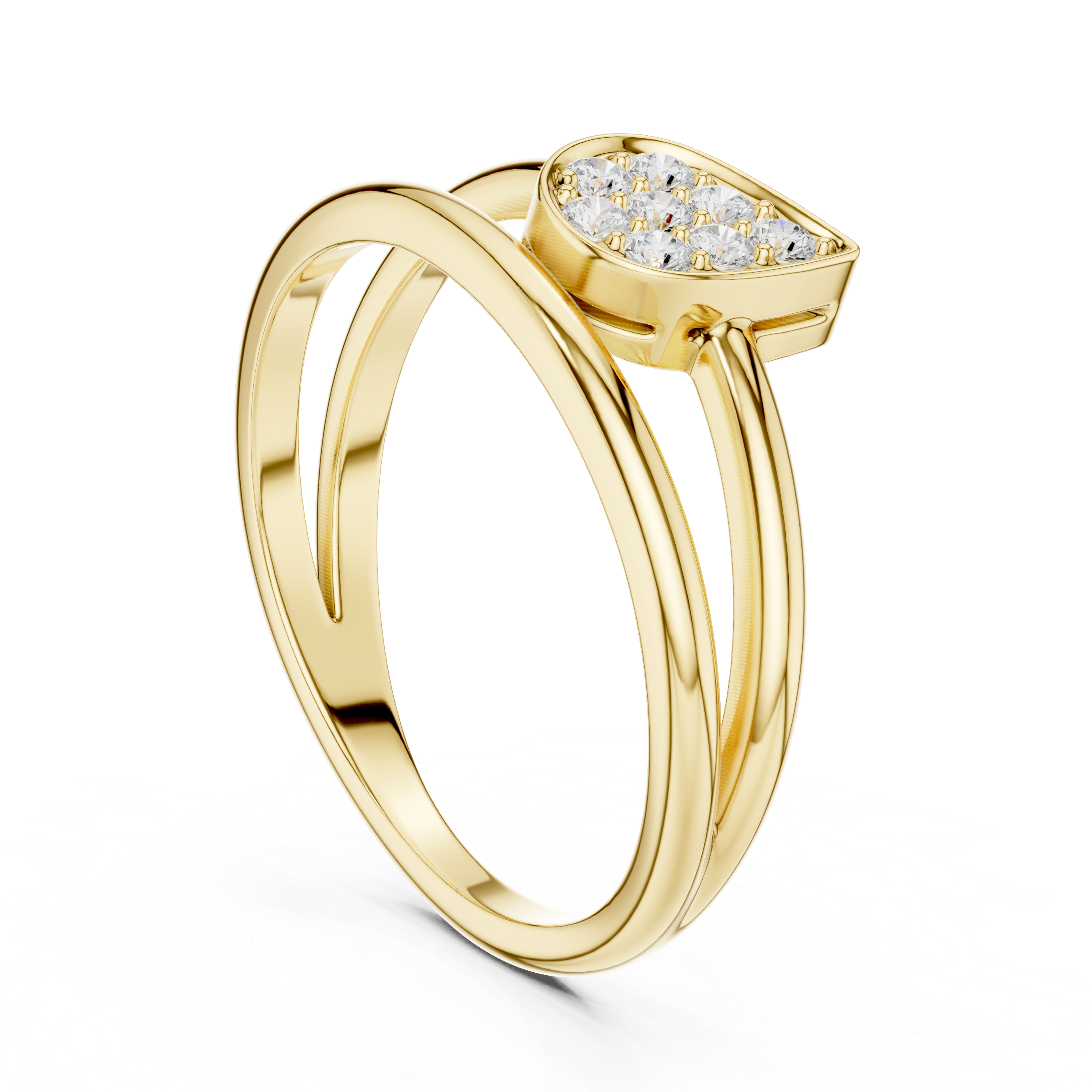 Pear Cluster Double Band Ring