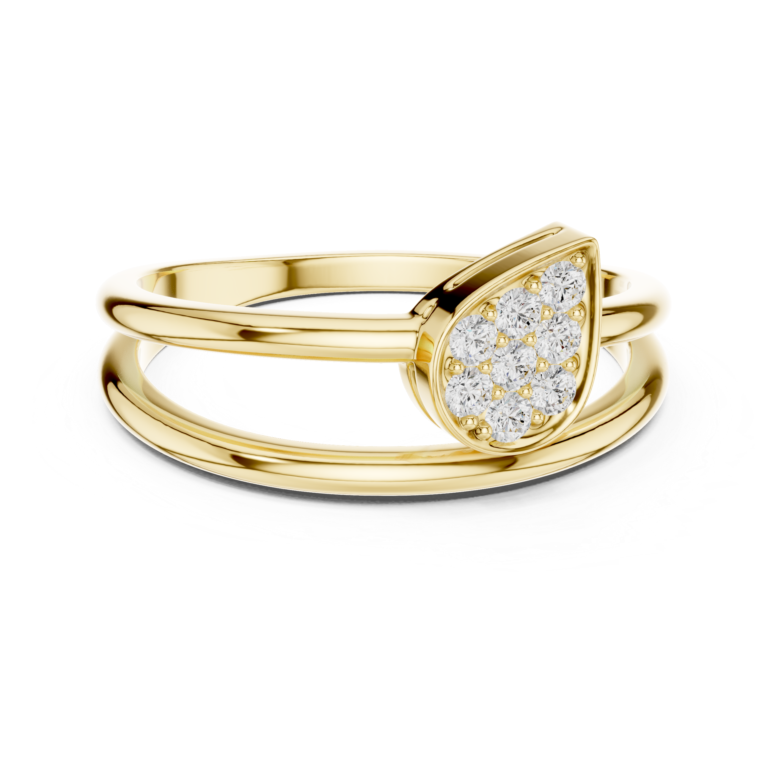 Pear Cluster Double Band Ring
