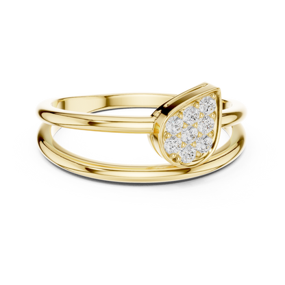 Pear Cluster Double Band Ring