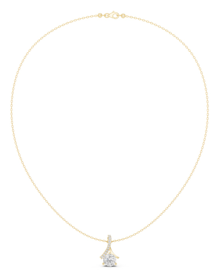 Dynamic Ribbon Twist Solitaire Pendant
