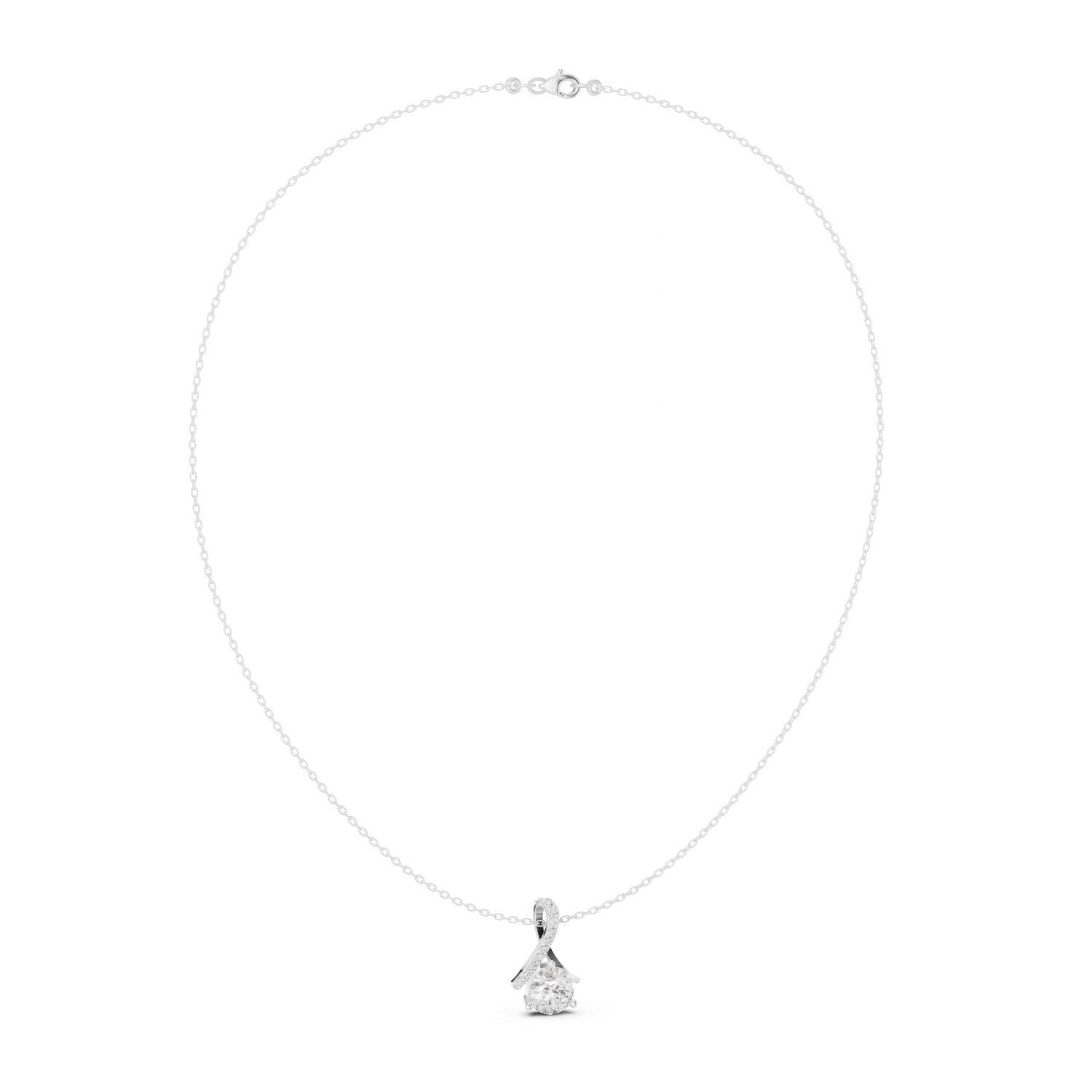 Dynamic Ribbon Twist Solitaire Pendant