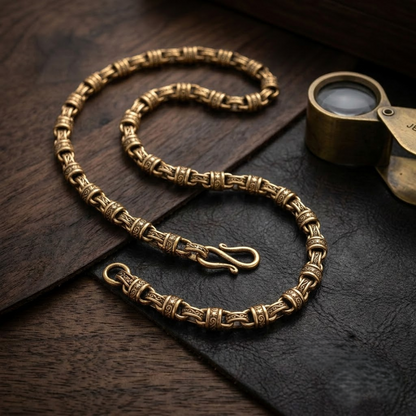 Engraved Barrel & Scroll Link Diamond Choker Chain