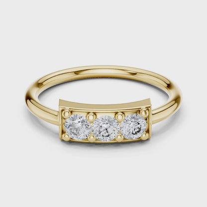 Trio Diamond Bar Ring