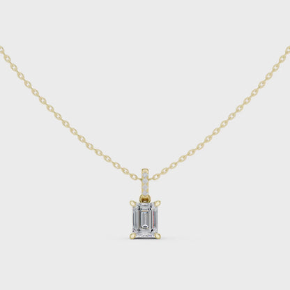 Emerald-Cut Step-Cut Solitaire Pendant