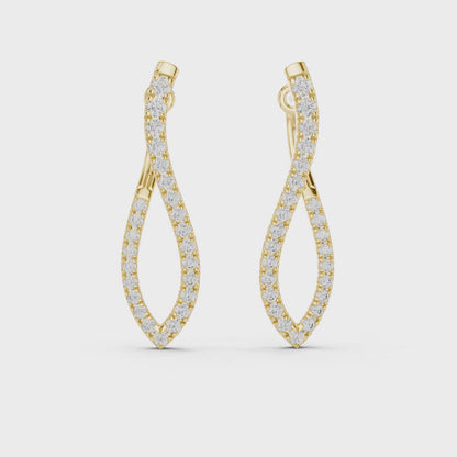 Twisted Marquise-Loop Diamond Drop Earrings